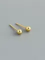 Minimalistische 5mm gouden pareloorknopjes in s925 sterling zilver voor dames - 925 zilver / 3.9mm (met Rubberen Stop) / Goud