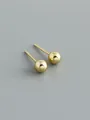 Minimale 5 mm kogeloorsteker in goudkleurige s925 zilveren afwerking - 925 zilver / 5mm (met Rubberen Stop) / Goud