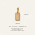 Rectangular white birthstone pendant in gold stainless steel finish for DIY jewelry making - June Birthstone Pendant / Moonlight White