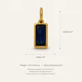 Elegant square blue zircon pendant DIY accessory crafted in gold-toned stainless steel - September Birthstone Pendant / Sapphire Blue