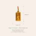 Elegant rectangle amber yellow zircon birthstone pendant crafted in gold stainless steel - November Birthstone Pendant / Topaz Yellow