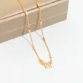 Titanium steel gold-plated necklace with M-clasp and cylindrical bar accents - O-Link Chain with Square Accents / 45cm / Gold