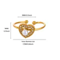 Vintage stainless steel heart ring with faux pearl and clear dimensions 17mm inner size - Heart Rhinestone Artificial Pearl Style (G127836)