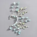 Ear cuff vintage fatto a mano con pietre blu naturali e dettagli di foglie d'argento fini. - Orecchino a Fascia per Festa Stile Mori (ERS-J4287S) / Argento