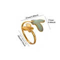 Anillo abierto de mariposa en acero dorado con piedra ojo de gato y dimensiones - Dorado / Estilo de Mariposa Doble de Piedra Ojo de Gato Artificial Verde Claro (8892)