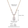 Rose gold plated copper necklace with sparkling zircon pendant dimensions and details - Large Oval Zirconia Pendant Necklace / Rose Gold