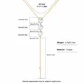 Collana a Y dorata con tre cristalli a goccia d'acqua a strati e catena in rame - Stile Nappina a Forma di Y a Tre Pietre a Pera / Oro