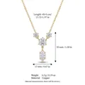 Gold-plated copper necklace with sparkling marquise and round cubic zirconia pendants - Crystal Pendant Combination Necklace / Gold