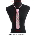 Dimensions détaillées du collier cravate en perles roses avec longueur et poids - Rose+Vert