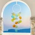 Bohemian colorful shell wind chime hanging ornament for creative home window and bedroom decor - Material Kit / Full Moon Shell - Candy