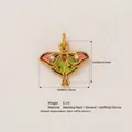 Exquisite stainless steel butterfly pendant with colorful enamel and zircon detail - Butterfly