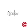 S925 sterling silver minimalist star cartilage piercing stud with clear gemstone - Dreamy Planet Style / White Gold
