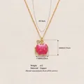 Vintage pink enamel apple locket necklace with gold plated chain, 17x20mm pendant size - Apple Locket / Gold