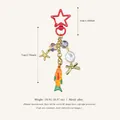 Colorful fish and star beaded keychain bag charm with alloy material and size details - Red Star Orange Fish Pendant