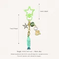Fresh green fish keychain featuring star clasp and pearl bead design for bag accessory - Green Star Cyan Fish Pendant