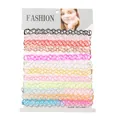 Set of multi-colored elastic henna tattoo chokers necklaces on fashion display card - Multicolor Fish Line
