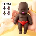 14cm soft black baby doll squishy stress relief toy with random underwear color variant - Sand Filled Black Baby (Random Shorts) / 14cm / Black