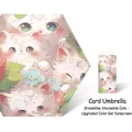 Flat folding sun umbrella with cute cat pattern design and UV protection coating - 6-Fold Flat Umbrella (Dream Cat) / 6 Ribs (6K) / Milk Yellow