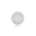 Round S925 silver stud earring with full zircon pavé, classic hip hop style accessories. - Single (925 Sterling Silver Earring Post) / 925 Silver / Silver