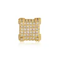 Gold-plated square stud earring for men with iced-out cubic zirconia in hip-hop style - Single (Square Style 5) / 925 Silver / Gold