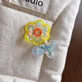 Süße Acryl-Blumen-Haarspange mit bunten Stern-Pailletten für Mädchen-Haarschmuck - 10-Krokodilklemmen mit transparenten Blumen