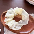 Elegantes cremegelbes Haargummi aus transparentem Netzstoff für Mädchen, süßes Accessoire - 11-Haargummis aus Netzstoff