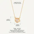 Elegante goldene Herzhalskette mit Gänseblümchen-Anhänger und Geburtsstein-Maßen - April / Gänseblümchen