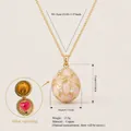 Elegant pink enamel egg locket necklace with openable heart design in a golden finish - Pink Egg Openable (Heart)