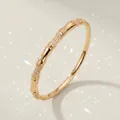 Elegant gold bamboo-style bangle featuring pave-set cubic zirconia stones for women - Gold Bamboo Bangles BS-J5625G