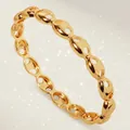 Elegant gold mariner link bangle with a polished luxury finish for women - Gold Evening Zirconia Bangles BS-J5648G