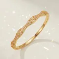 Luxury gold-tone wavy zircon pavé bracelet with elegant quilted design for women - Gold Elegant Everyday Zirconia Bangles BS-J5668G
