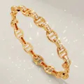 Elegant gold anchor link bracelet featuring sparkling zircon accents for a luxury look. - Gold Bridal Bracelet BS-J5646G