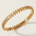 Luxury gold-plated bangle set with sparkling cubic zirconia and studded detail - Gold Daily Bangle BS-J5509G
