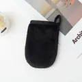 Weicher schwarzer Flanell-Make-up-Entferner-Handschuh für die sanfte Gesichtspflege - Schwarz