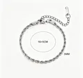 Minimalistisches Damenarmband aus Titanstahl Silber Seilkette 16+5cm Länge 3mm Breite - Seilkette Armband (SL5121Y)