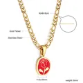 Vergoldete Edelstahl-Halskette mit Rosenanhänger und verstellbarer Verlängerungskette - Goldbasis Goldene Rose (NE2A710EG)