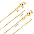 Hochwertige verstellbare 1mm Edelstahl Halskette 18k Gold mit Nadelende Länge 45cm - Ankerkette(NC107745G) / Gold / 45cm