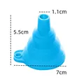 Blue silicone collapsible funnel with 1.1cm nozzle and 7cm base diameter - Small / Blue