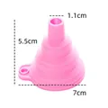 Functional pink collapsible silicone kitchen funnel with 7cm base and 1.1cm top nozzle - Small / Pink