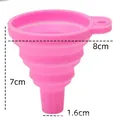 Pink silicone collapsible funnel with 8cm wide mouth and 7cm height for kitchen use - Large / Pink