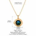 Elegante 18k vergulde medaillon ketting met een blauwe roos op zwarte achtergrond. - Ovaal Zwart Bloemen