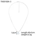 Elegant silver snake chain necklace featuring an oval pendant, length 40+5cm, weight 6.5g - Silver Oval Pendant Snake Chain (TX00100A-3)