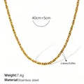 Gouden roestvrijstalen koordketting met 2,4 mm breedte en verstelbare lengte 40+5 cm. - Gouden Halsketting (XL321G)