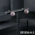 Elegant round purple semi-precious stone stud earrings with gold plating for women - Stud Earrings (ER1856-A-3) / Lepidolite Stud