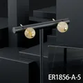Exquisite 14k gold plated rutile quartz round stud earrings model ER1856-A-5 for women - Rutilated Quartz Stud