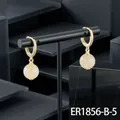 Elegant gold-plated hoop earrings with pale yellow stone drops and zircon accents - Rutilated Quartz Hoop