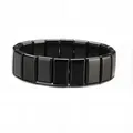 Minimalist polished black hematite magnetic stretch bead bracelet for men and women - Loose Fit
