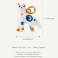 Simpatico ciondolo a forma di gatto in smalto e rame con stelle e luna - Ciondolo Cucciolo di Luna