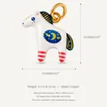 Simpatico ciondolo pony con motivi di luna e stelle blu in smalto bianco di alta qualità - Ciondolo Pony Luna Bianca