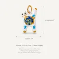 Simpatico ciondolo a forma di gatto in stile porcellana bianca e blu in rame, 17,4 mm - Ciondolo Gatto della Casa Bianca